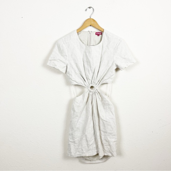 Staud Epona Ring Front Cut Out Linen Mini Dresss Size XS - Picture 4 of 9